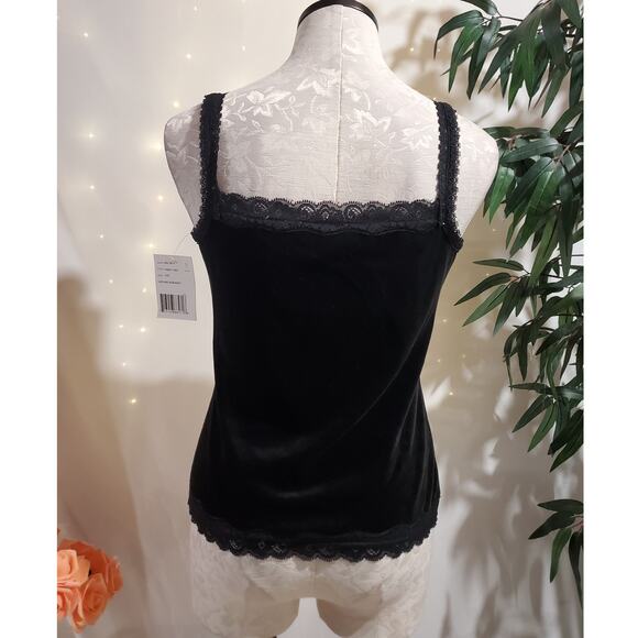 Villager NWT Vintage Romance Velvet Lace Trim Cami Tank Top Size M Whimsigoth - Picture 5 of 9